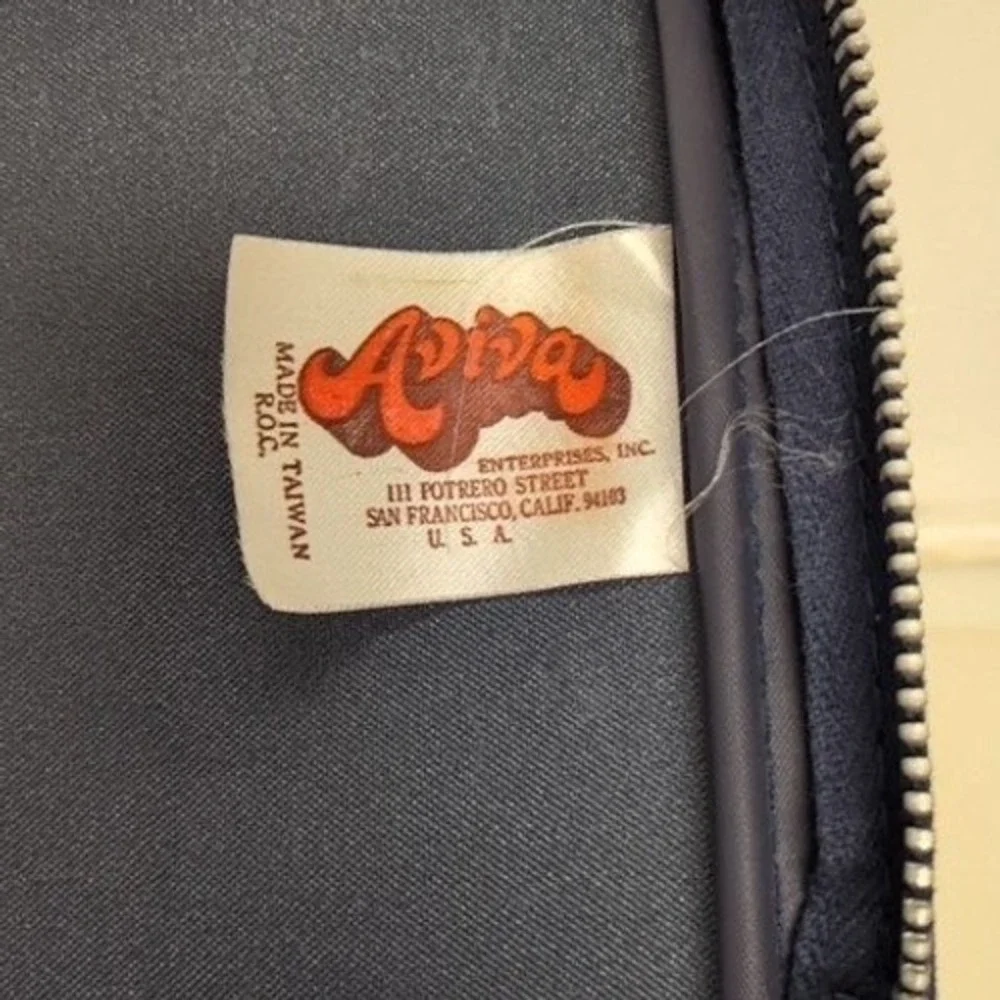 Vintage Snoopy Flying Ace Aviva Travel Case Peanuts Red Baron Navy Blue Bag 1965